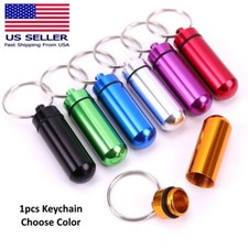 Waterproof Aluminum Medication Pill Container Tube Thread Close Bottle Keychain