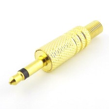1x Gold Plated 3.5mm 1/8" Male Plug Mono Audio Cable Solder TS Adapter Connector