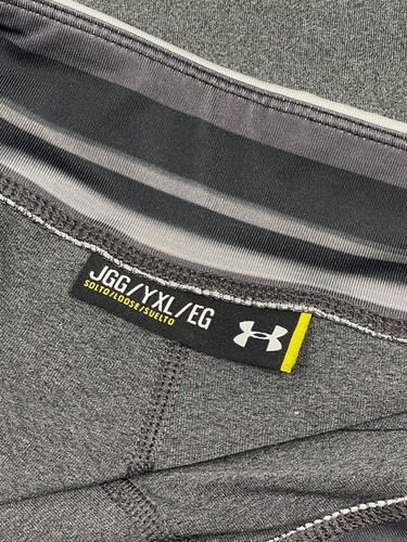 UNDER ARMOUR Track Pants Straight Leg Grey Stretch Logo Activewear Size YXL - Picture 7 of 13