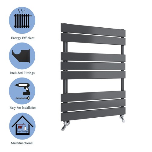 Black White Anthracite Towel Rail Radiator Heated Flat Panel Bathroom Warmer - Picture 38 of 93