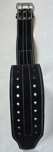 Pro Fitness 44x4 Leather Weightlifting Back Support Gym Training Belt Black - Picture 5 of 13