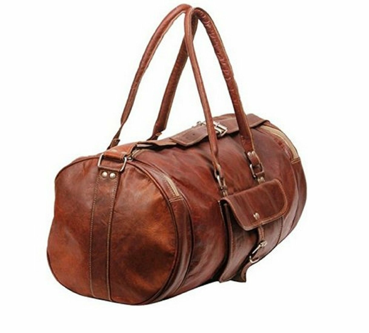 Bolsos Vintage Retro Hombres Cuero Genuino Viaje Lona Fin de Semana Equipaje ...