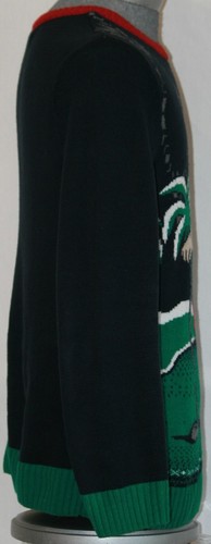 Suéter de Golf Para Hombre Pequeño Feo Navidad Cuello Redondo Papá Noel Poner Palmeras Nieve - Imagen 4 de 9