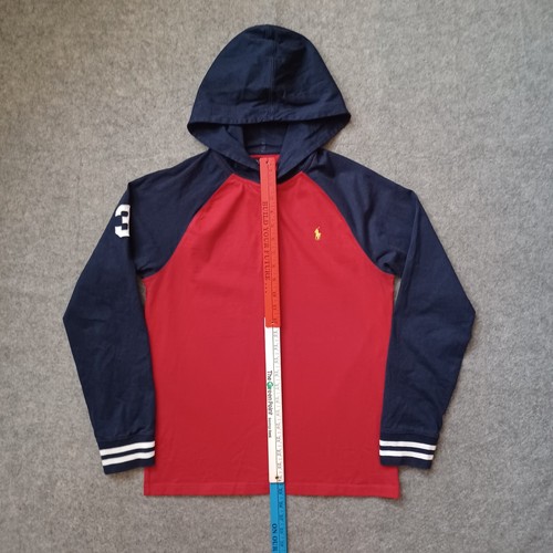 Polo Ralph Lauren Hoodie Boys XL 18-20 Red Pullover Sweater #3 Logo Long Sleeve - Picture 7 of 17