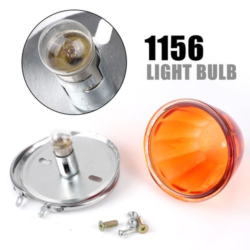 Amber Red Watermelon Bulbs Light Glass Lens Lights 1156 1 Wire Incandescent - Picture 16 of 22