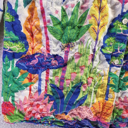 Camisa J. Mclaughlin Lois Abotonada Mujer Blusa Grande Estampado Floral Botánica - Imagen 6 de 16