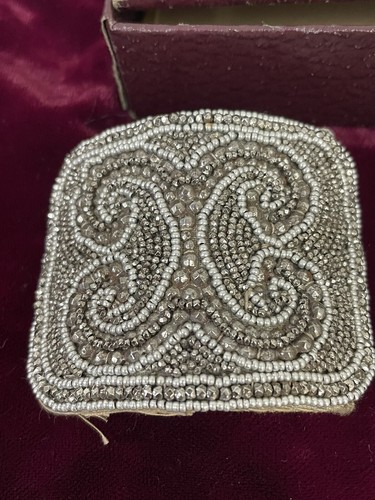 Paar antike Art Deco Damen silberfarbene Schuhschnallen mit Box Bühnenrequisiten - Bild 2 von 7