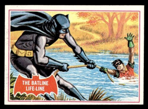 1966 Topps Batman A Series Red Bat #7A The Batline Life-Line EX *g1 - Afbeelding 1 van 2