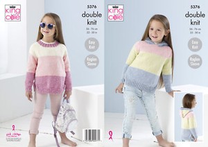 King Cole 4216 Knitting Pattern Girls Cardigans in King Cole Big Value Baby DK