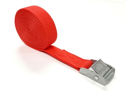 Metal Cam Buckle Tie Down Straps 25mm Webbing 1m - 5m Securing Luggage Trailer - Picture 19 of 27