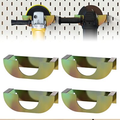 4 PCS Angle Grinder Holder Wall Mount, Heavy Duty Solid Steel Angle Grinder Hang