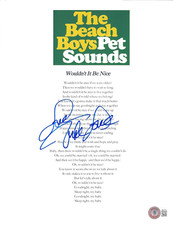 MIKE LOVE SIGNED THE BEACH BOYS WOULDN'T IT BE NICE LYRIC SHEET BECKETT BAS COA MIKE LOVE SIGNED THE BEACH BOYS WOULDN'T IT BE NICE LYRIC SHEET BECKETT BAS COA
