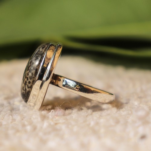 ANILLO JOYERÍA PLATA ESTERLINA SÓLIDA 925 PIEDRAS PRECIOSAS NATURALES CORALINA STRINGARAY 6,75 - Imagen 7 de 8