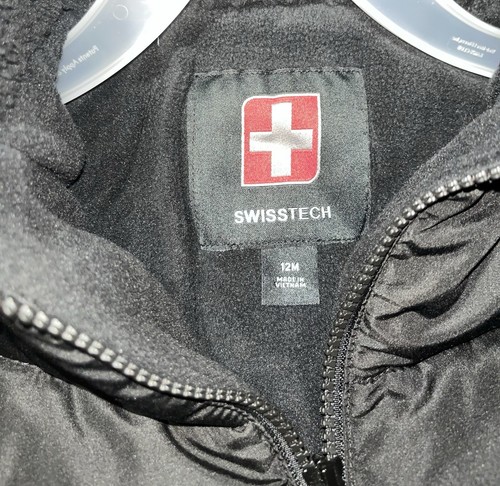 NEW Children’s Swiss Tech Bubble Jacket Black W/Fleece Lining Size 12 Months - Picture 4 of 8