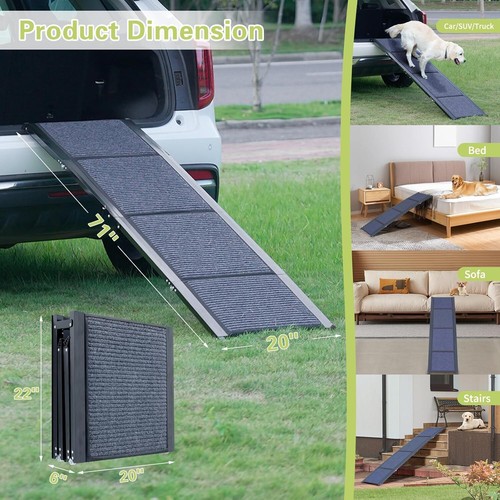 DoCred Foldable Pet Dog Ramp for SUV Truck Car 71''x20'' Large Dogs up to 250 lb - Picture 13 of 18