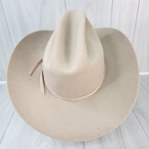 John B. Stetson Company 3X Beaver XXX Stetson Cowboy Hat Tan SMALL 6 3/4 FLAWS - Picture 2 of 13