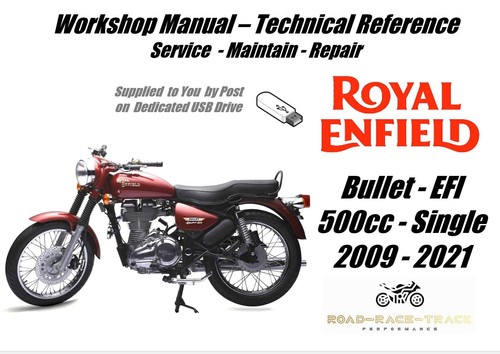 Royal Enfield Bullet 500 EFI Single Service Workshop Manual USB 2009 - 2021
