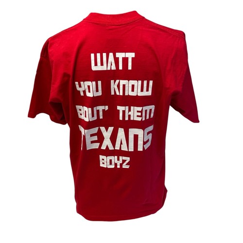 New NFL Red ROLLOUT Bulls on Parade WATT You Know Bout Them TEXANS BOYZ T Shirt - Picture 4 of 9