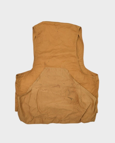 Vintage Hunting Vest Mens L Canvas Shooting Shell Holders Buttons Game Pouch - Picture 7 of 10