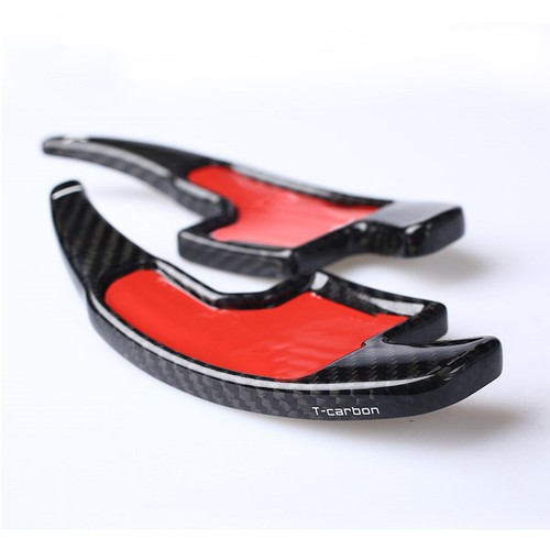 2x Black Carbon Fiber Steering Wheel Shift Paddle Extension For Mustang 2015+ ch - Picture 4 of 9