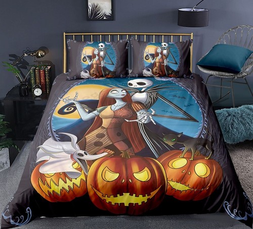 3D The Nightmare Before Christmas Jack Sally Bedding Set Quilt Duvet Cover AU - Picture 26 of 27