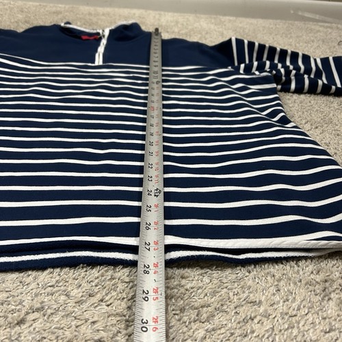 WoolOvers 1/4 Zip Pullover Herren XXL 2XL blau weiß gestreift Pulli - Bild 4 von 8