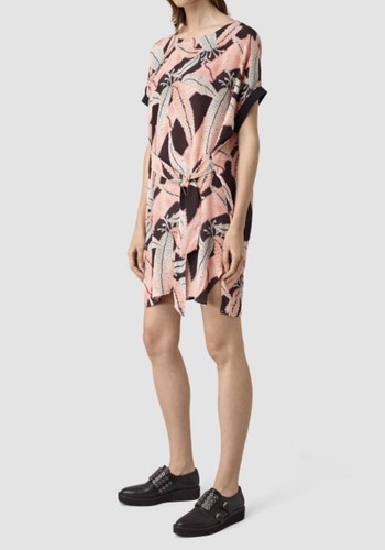 pink £168 fits Allsaints Bnwt Dress Pattern 6 Fuji 8 Sonny 10 uk zvqw4AxTq