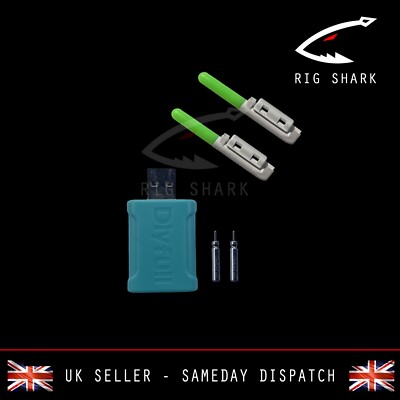 Rig Shark  LED Meer Angelrute Spitze Licht Glühstick Anzeige + USB Ladegerät Combo