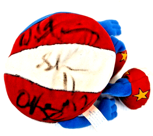 Vintage Harlem Globetrotters Signed 1990s Plush Bean Basketball 10" - 4 Names - Picture 7 of 12
