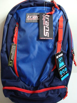 NWT JANSPORT Trans CAPACITOR Blue Backpack 17/" Laptop Sleeve Book Bag Boys NEW