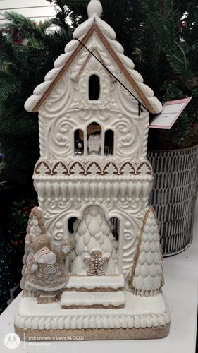 Cupcakes & Kaschmir LEBKUCHENHAUS GEFROSTET weiß flach Weihnachtsmann VILLA HOCH 18,5 - Bild 1 von 8