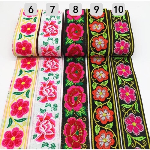 Bordado floral Jacquard Cinta Trenza Tejido Recorte Ropa Hágalo usted mismo Artesanía Costura - Imagen 3 de 27
