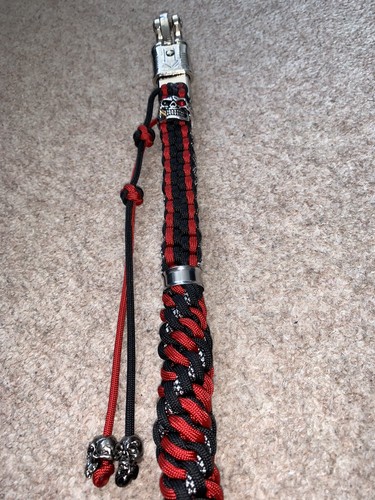 Motorrad Biker Peitsche *UK GBW * 26"" Blood Red Black Twist * GetBack Peitsche Harley - Bild 2 von 10
