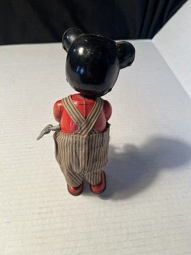 Vintage 50’s Litho Tin Walking Wind Up Bear With Lawn Mower 7” Japan - Picture 5 of 11