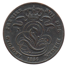 5 CENTIMES 1856 BELGIQUE / BELGIUM - Leopold premier roi des belges