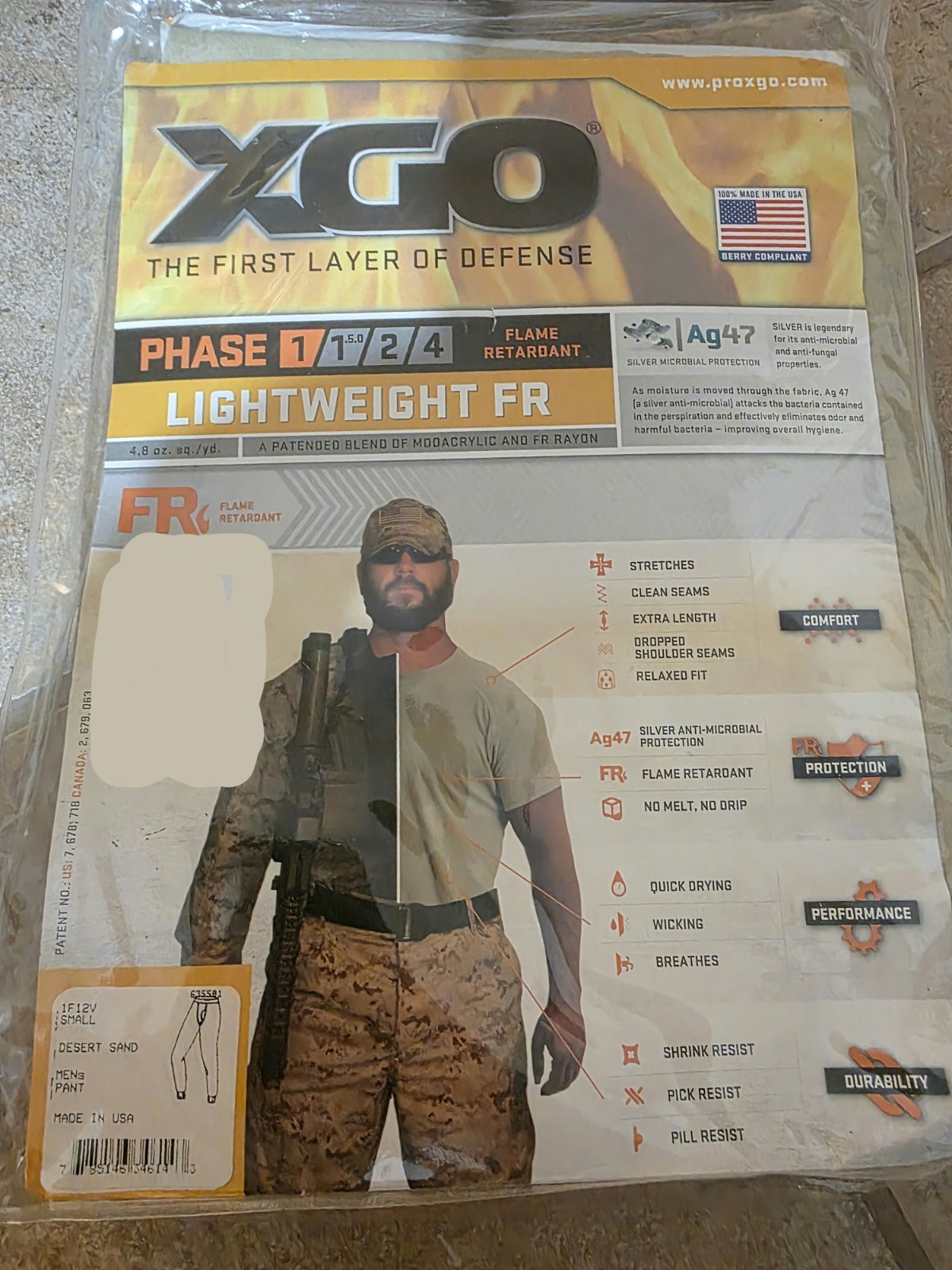 XGO Lightweight FR phase 1 Men's Pant Small Desert Sand Militaria Original