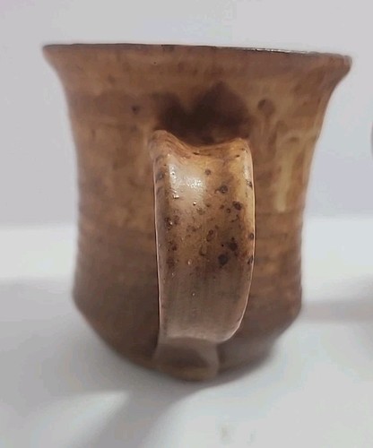 Juego de 2 tazas de café esmaltadas de cerámica artística J.J. usadas en excelente estado rústicas - Imagen 3 de 15