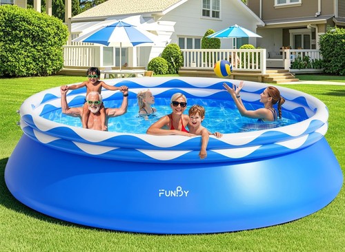 Upgraded Double Rings Inflatable above Ground Pool Easy Set,Inflatable Swimming - Imagen 1 de 2