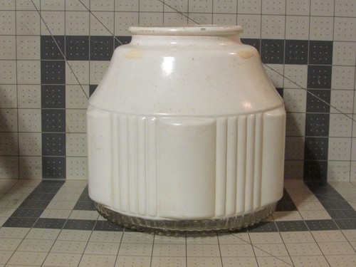 Frosted Deco Geometric Floral 7in x 6in Light Fixture SHADE 3.75 or 3 3/4 Fitter - Picture 2 of 6