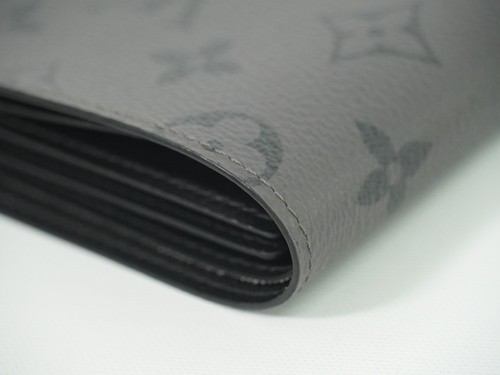 Louis Vuitton Slender M80906 Monogram Eclipse Reverse Canvas Bifold Wallet Gray - Picture 7 of 15