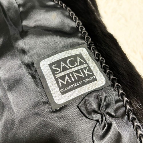 SAGA MINK Silver Tag Size 13 dark Brown MINK Fur Coat Women Good condition Used - Picture 21 of 24