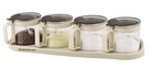 TENTA Gourmet Seasoning Box with Serving Spoons, Spice Jar Set Condiment Crue...