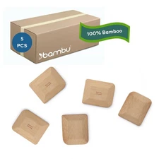 Pack of 5 - 2.75 Inch Bamboo Pot Scrapers, Biodegradable Eco-friendly Product...
