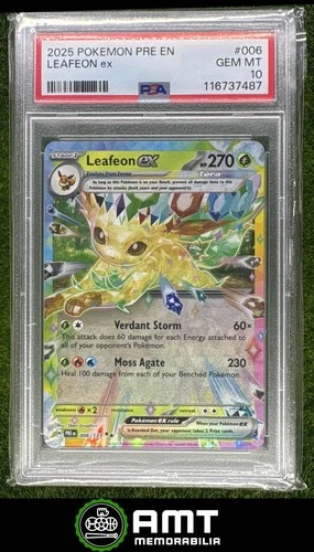 Leafeon ex PSA 10 2025 Pokemon Prismatic Evolutions #006/131 7487