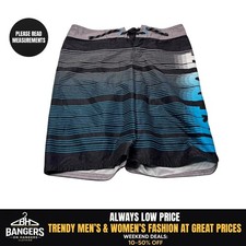 Nike Boardshorts Men's XL Black White Blue Gradient Just Do It Swim Trunks 8925