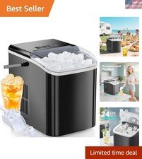 Elegante schwarze Eismaschine mit benutzerfreundlicher Steuerung - perfekt für Partys & Wohnmobile