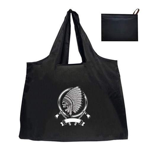 Skull Large Foldable Reusable Shopping Bags Tote Handbag Away Bags Shoulder bags - Picture 21 of 51