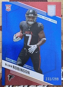 Bijan Robinson - 2023 Donruss Elite Status Blue Sparkle - #104 (RC) - #/299