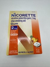 Nicorette Fruit Chill 2mg Gum - 100 Count Exp 2027 NIB Sealed!