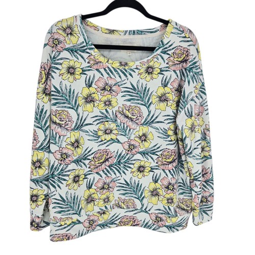 Lou and grey womens size large tropical floral terry cloth pullover sweatshirt - Picture 1 of 8